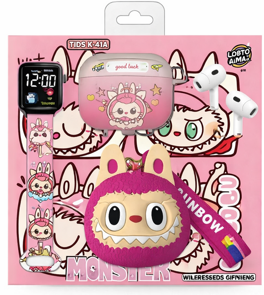 Labubu Wireless Earbuds Gift Set |  طقم هدية سماعات لاسلكية لابوبو